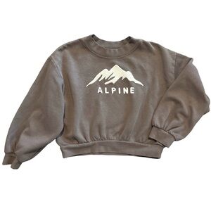 All in Motion Women’s Taupe Cropped “Alpine” Crop Top Sweatshirt Size Small
